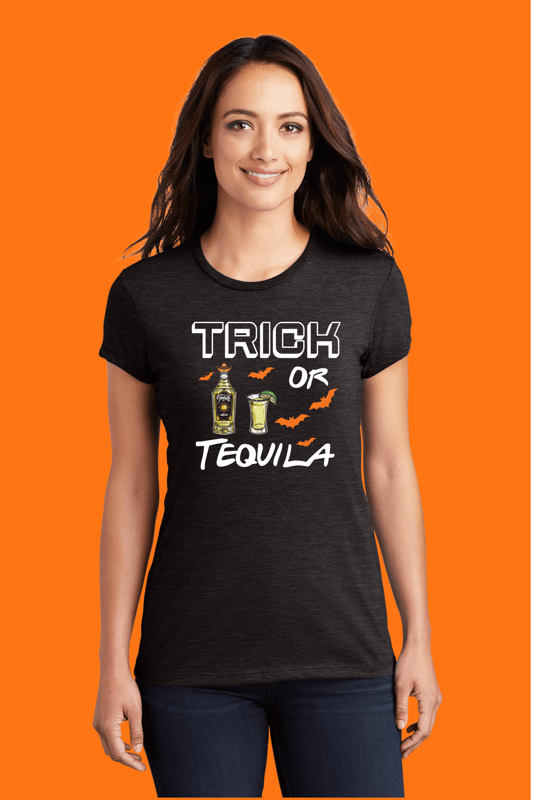 Trick or Tequila: The Ultimate Halloween Party Tee! 🥃🎃