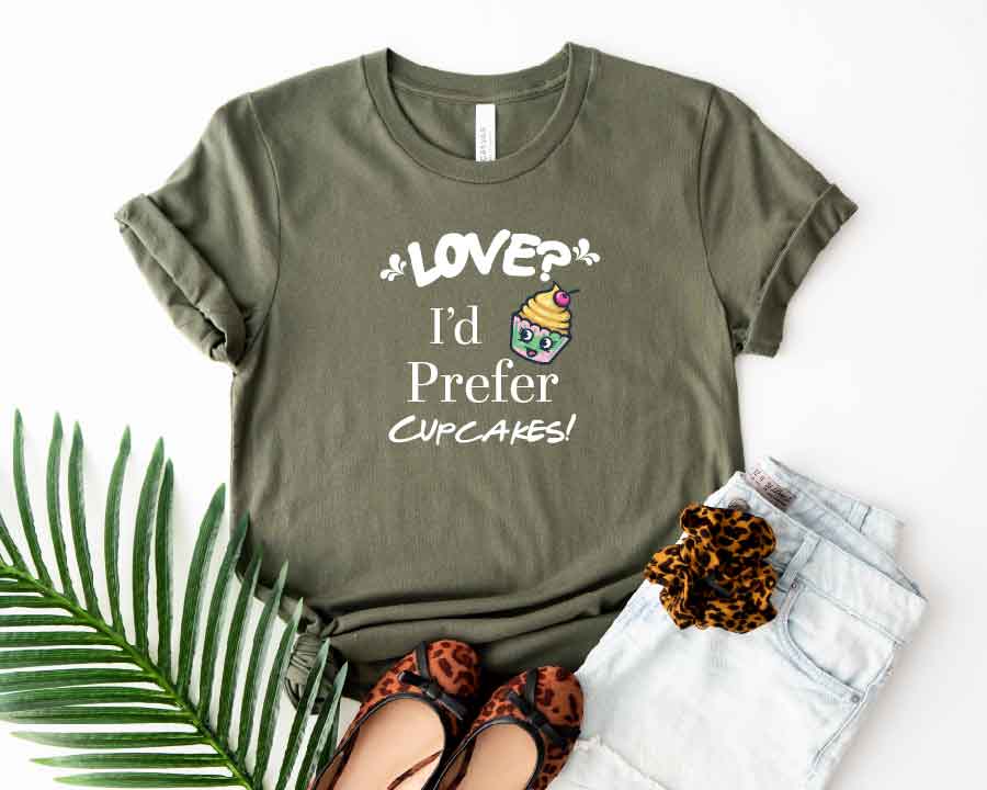 Indulge Your Sweet Tooth: "Love? I Prefer Cupcakes" Valentine's Day Tee! 🧁💖