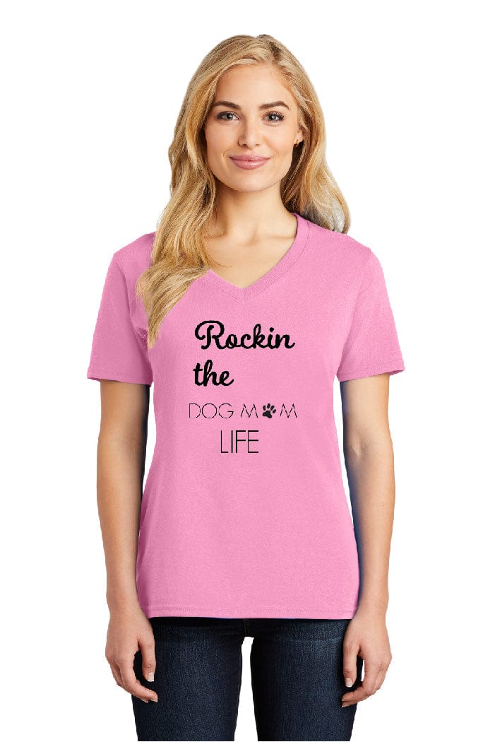 Rockin The Dog Mom, Women’s & Uni-Sex Short Sleeve Tee